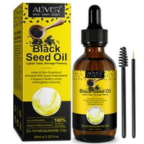ALIVER Black Seed Oil, 100% Pure and Natural, 2% Thymoquinone, Organic Cold-Pressed, Skin Cares, Nourishes and Hydrates Hair, Chemical Free, 2.02 fl oz