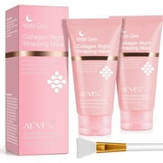 ALIVER Collagen Night Wrapping Mask, Peel Off Collagen Face Mask for Women, Anti-Aging, Elasticity & Hydration, 2.53 fl.oz 2Pack
