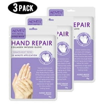 ALIVER Hand Mask with Vitamin E and Shea Butter, Hand Skin Repair Collagen Infused Moisturizing Gloves for Aging, Cracked & Dry Hands - 3 Pack