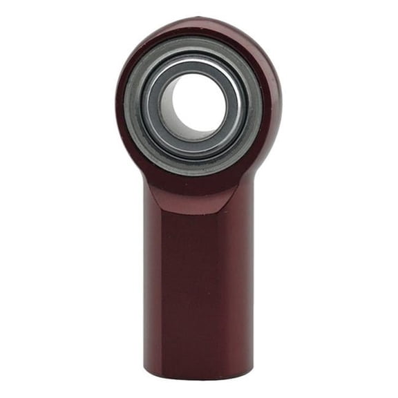 ALJF6 0.375 x 0.37-24 in. ALJF Series Female Aluminum Rod End, Hard Anodized Red - Right Hand
