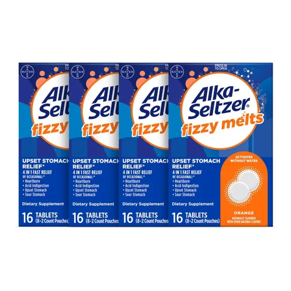 ALKA-SELTZER FIZZY MELTS Tablets Orange 64ct.