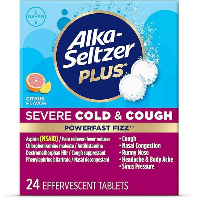 ALKASELTZER PLUS Severe,Cold & Cough Medicine for Adults,PowerFast