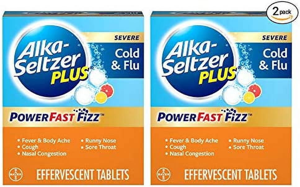 ALKASELTZER PLUS Severe Cold & Flu Powerfast Fizz Citrus Effervescent