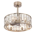 thumbnail image 1 of ALKAFY 20'' Satin Nickel Crystal Caged Ceiling Fan with Remote, 5 Silver ABS Blades, 6-light E12 Fixture for Bedroom, Living Room, 1 of 6