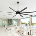 thumbnail image 1 of ALKAFY 84 inch Black Ceiling Fan with LED Light - 8 ABS Blades, 6 Speeds, 3 Color Temps, Bedroom/Living/Kitchen/Dining, 1 of 11