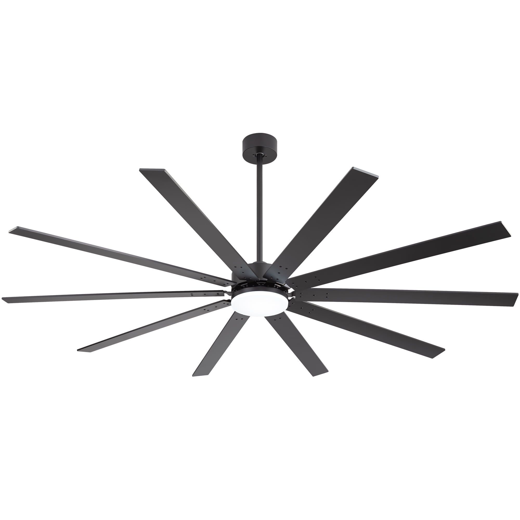 ALKAFY 84 inch Black Ceiling Fan with LED Light - 10 Plywood Blades, 6 Speeds, 3 Color Temps, Bedroom/Living/Kitchen/Dining