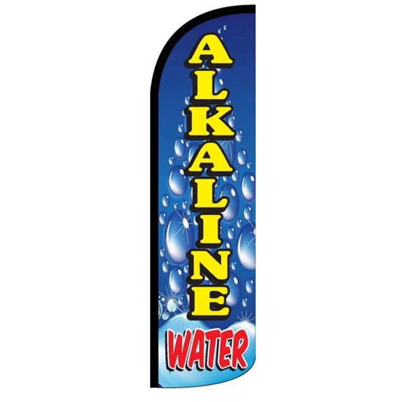 ALKALINE WATER Windless Flag Without Pole | Advertisement /Business Flags | Feather Flag |