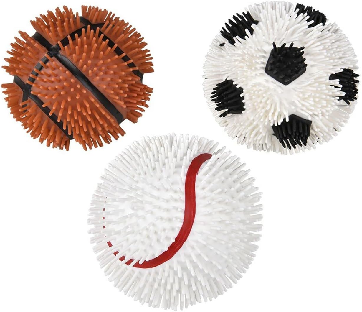 6-Pack Mini Stress Relief Sports Balls – Basketball, Soccer, Tennis, Baseball Designs