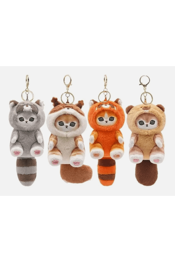ALL 4 Types Mofusand Plush Doll Keychain Cute Key Chain Bag Stuffed Animals Gift
