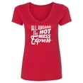 thumbnail image 1 of ALL ABOARD THE HOT MESS EXPRESS Womens V-Neck T-Shirt, 1 of 2