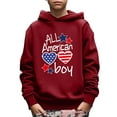 thumbnail image 1 of "ALL American boy" Print Stars and Stripes Hoodie For Kids, Stylish Independence Day Long Sleeve Top, Boy's Clothes, As Gift Size:5T-14Y, 1 of 8