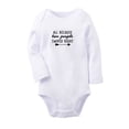 thumbnail image 1 of ALL BECAUSE two people SWIPED RIGHT Funny Rompers, Newborn Baby Unisex Bodysuits, Infant Jumpsuits, Toddler 0-12 Months Kids Long Sleeves Oufits (White, 6-12 Months), 1 of 4