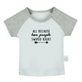 thumbnail image 1 of ALL BECAUSE two people SWIPED RIGHT Funny T shirt For Baby, Newborn Babies T-shirts, Infant Tops, 0-24M Kids Graphic Tees Clothing (Short Gray Raglan T-shirt, 18-24 Months), 1 of 4