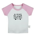 thumbnail image 1 of ALL BECAUSE two people SWIPED RIGHT Funny T shirt For Baby, Newborn Babies T-shirts, Infant Tops, 0-24M Kids Graphic Tees Clothing (Short Pink Raglan T-shirt, 6-12 Months), 1 of 4