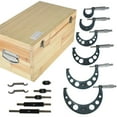 thumbnail image 1 of ALL-CARB 0-6"/0.0001" Outside Micrometer Set Premium Precision w/Carbide Tips Wooden Case, 1 of 5