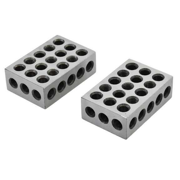 ALL-CARB 1-2-3 Blocks 23 Holes .0002" Machinist 123 Jig 1 Matched Pair High Precision