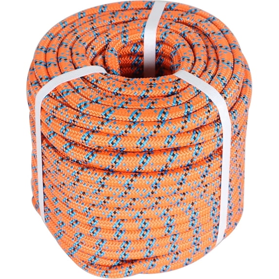 ALL-CARB 1/2 x 150FT, High Force Braided Polyester Arborist Tree Rope, 24 Strand Bull Rope, Extra Abrasion Resistant, UV Resistant Heavy Duty Tree Rope for Swings,Camping(Orange, Blue, Black)
