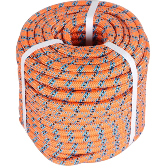ALL-CARB 1/2 x 150FT, High Force Braided Polyester Arborist Tree Rope, 24 Strand Bull Rope, Extra Abrasion Resistant, UV Resistant Heavy Duty Tree Rope for Swings,Camping(Orange, Blue, Black)