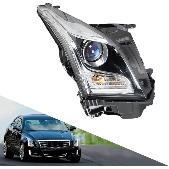 ALL-CARB 1-Pack Headlight Assembly Halogen Clear Lens Right Side Replacement for 2013-2018 ATS