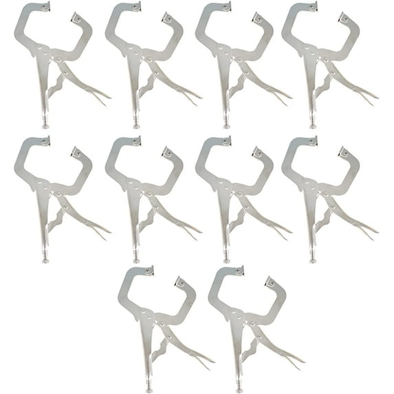 ALL-CARB 10 Pack 11 Inch Locking C-Clamp Adjustable Pliers, C-Pliers Welding Clamps Set with Swivel Pad Vise Jaws for Home & Workshop Use