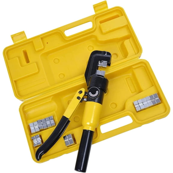 ALL-CARB 6 Tons Hydraulic Wire and Cable Lug Terminal Crimping Connection Tool with 9 Pairs of Dies