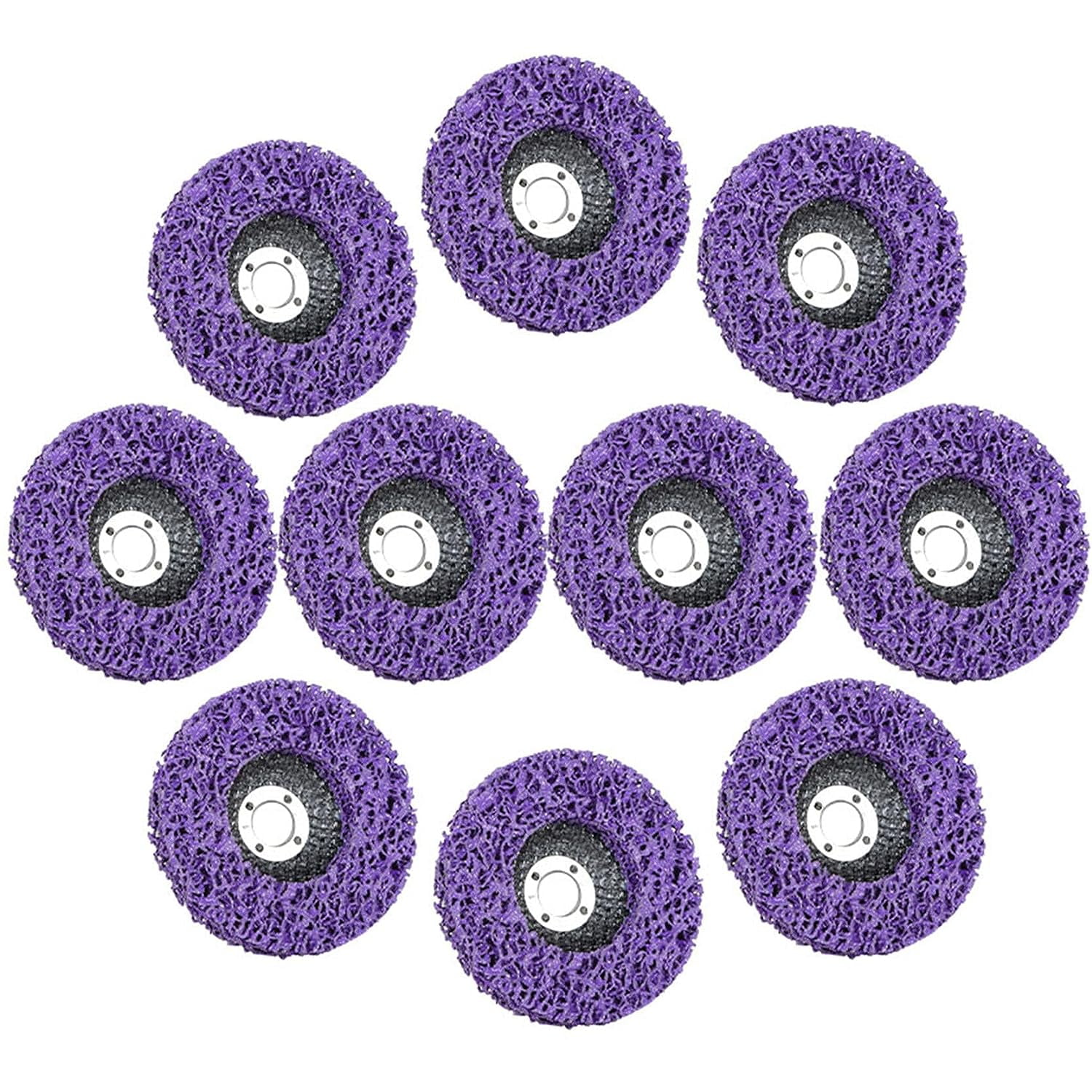 ALL-CARB 10 Pcs 4-1/2 Inch Strip Discs - Angle Grinder Cleaning Wheels For Wood & Metal