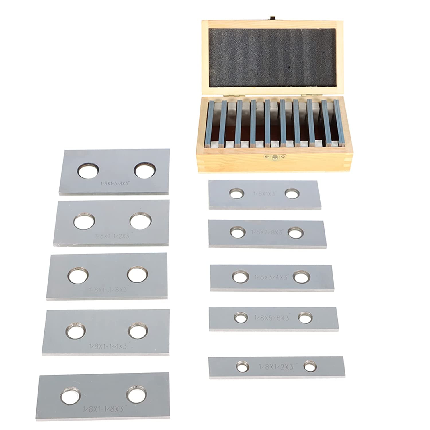 ALL-CARB 10Pcs 1/8 Precision Parallel Block Set, 3 x 1/8 .0002 Parallelism Gage Blocks