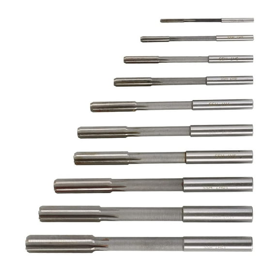 ALL-CARB 10Pcs Chucking Reamer Set 3-12mm HSS H7 Reamer Set Cutter Milling Reamer Kit for Lathe Machine