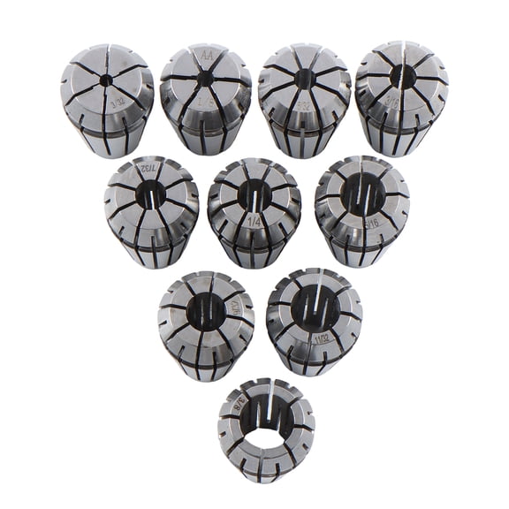 ALL-CARB 10Pcs ER16 Spring Collet Set Include 1/4, 1/8, 3/8, 3/16, 3/32, 5/32, 5/16, 11/32, 9/32, 7/32 Inch for CNC Engraving Machine and Milling Lathe Tool