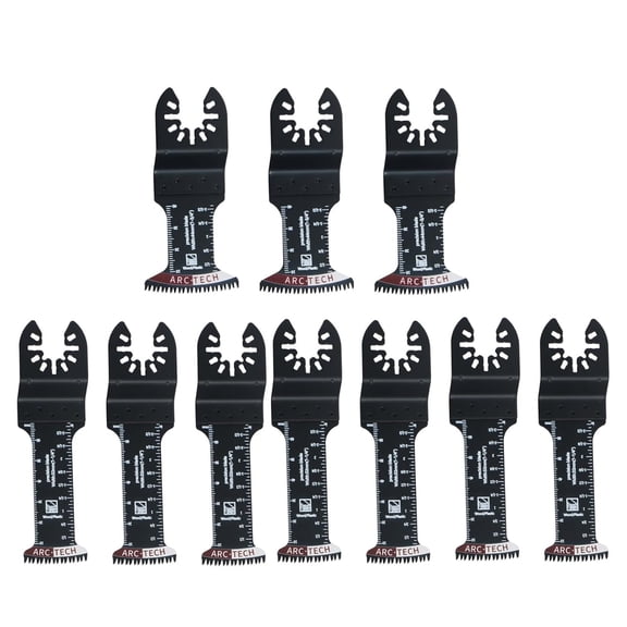 ALL-CARB 10Pcs Extended Japanese Tooth Shaped Oscillating Blade Curved Tooth Oscillating Saw Blades Set Fit for Cutting Wood, Plastic, and Metal