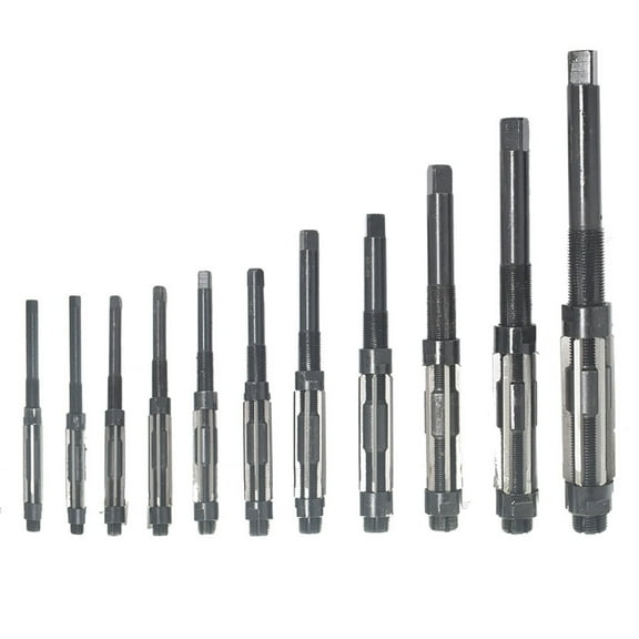 ALL-CARB 11Pcs Adjustable Hand Reamers A-K, H4-H14, 15/32 to 1-1/2, HSS 6 blades