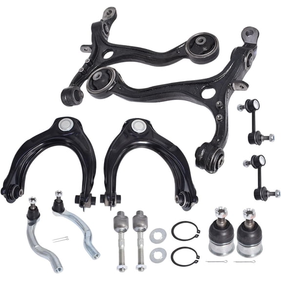 ALL-CARB 12Pcs Front Lower Control Arm Suspension Kit with Ball Joint Sway Bar Links Tie Rods Ends Assembly Replacement for Honda Accord 2008-2012 All Models