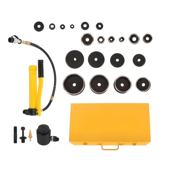 ALL-CARB 15 Ton Hydraulic Knockout Punch Kit, 1/2 to 4 Inch Electrical Conduit Hole Cutter Set with 10 Dies, Professional Heavy Duty Punch Driver Tool for Metal Electrical Panels