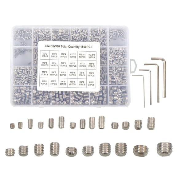 ALL-CARB 1500Pcs Fully Threaded Hex Socket Screw Metric Bolt Assortment Stainless Steel for 3D Printer DIY