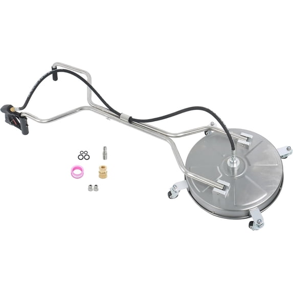 ALL-CARB 18" 6000PSI Heavy Duty Pressure Washer Surface Cleaner with Dual Handles and 4 Wheels, Stainless Steel Surface Cleaner for Driveway, Sidewalk, Patio