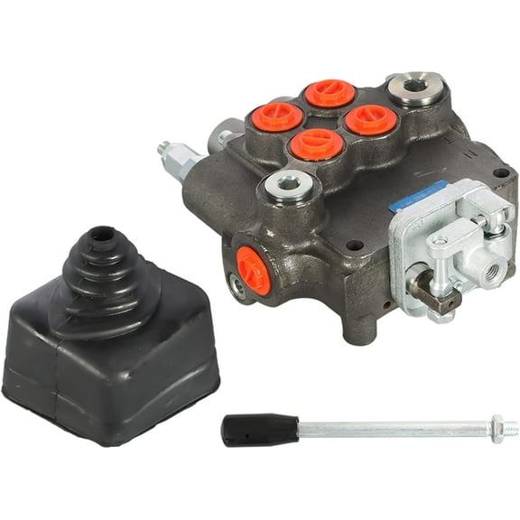 ALL-CARB 2 Spools 21GPM Per Minute SAE Interface Hydraulic Reversing Valve for Tractor Loaders, With Joystick