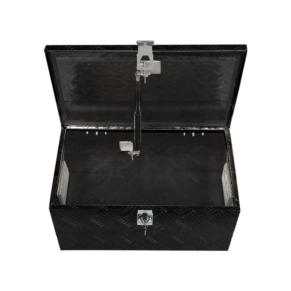 ALL-CARB 20 Inch Aluminum Tool Box Trailer Tongue Tool Box Organizer Black With Lock Key