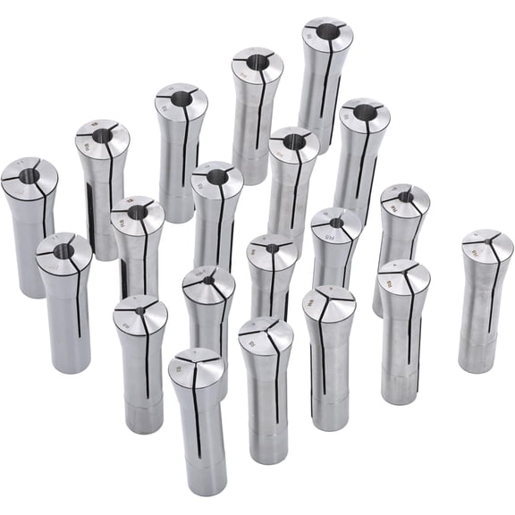 ALL-CARB 20 Pcs Metric R8 Collet Set 1mm to 20mm High Precison Collets for Milling Lathe