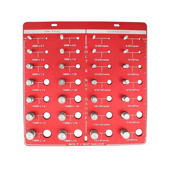 ALL-CARB 28 Nut and Bolt Thread Checker Bolt Size and Thread Identifier Gauges 14 Metric & 14 Standard Sizes