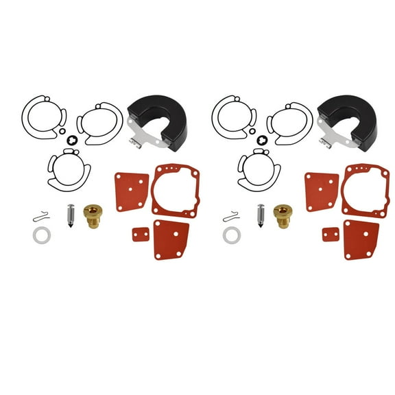 ALL-CARB 2Pcs Carburetor Carb Rebuild Repair Kit with Float Replacement for Johnson Evinrude V4 & V6,60 & 90 Degree 90 100 105 115 150 175 HP