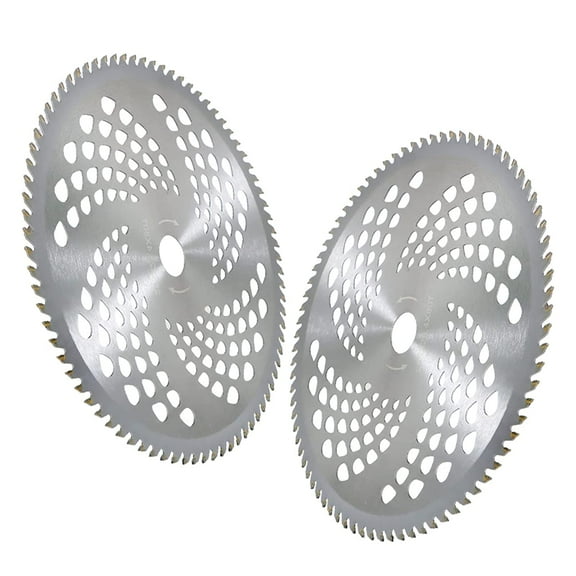 ALL-CARB 2pk 10 80 Teeth Carbide Blades for Brush Cutter, Trimmer, Weed Eater Blade, Bore 1