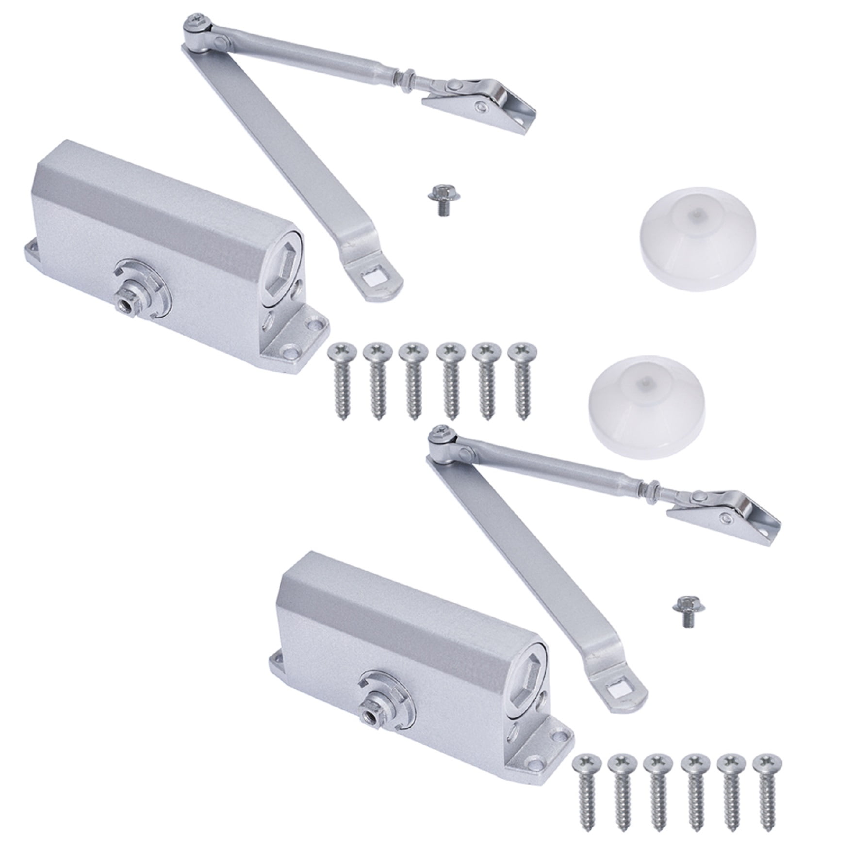 ALL-CARB 2x Aluminum Commercial Door Closer Two Independent Valves Control Sweep 25-45Kg