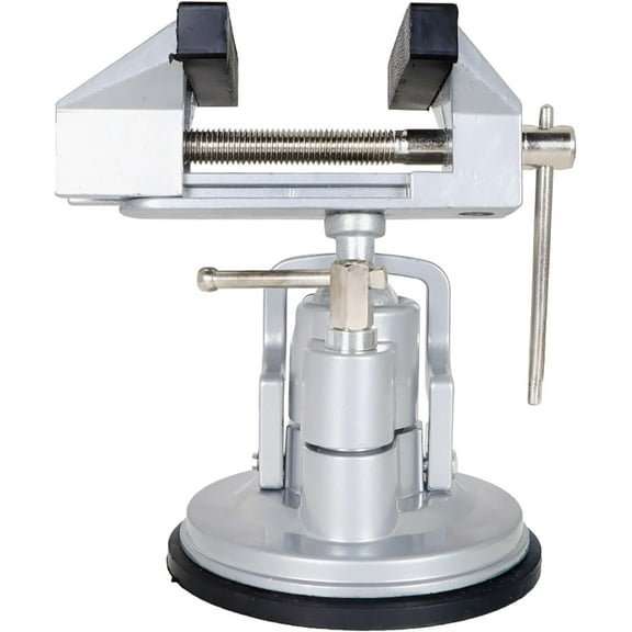 ALL-CARB 3.15 Inch Jaw Width Portable Base Vise Vacuum Base Vise Pivots Multi-Angle Rotate 360° Swiveling Head and Powerful Suction