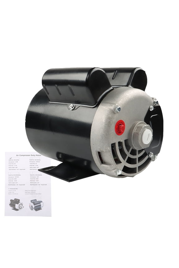 3.7HP Electric Motor 3450 RPM 56 Frame 1 Phase 5/8in Shaft 230V for Air Compressors
