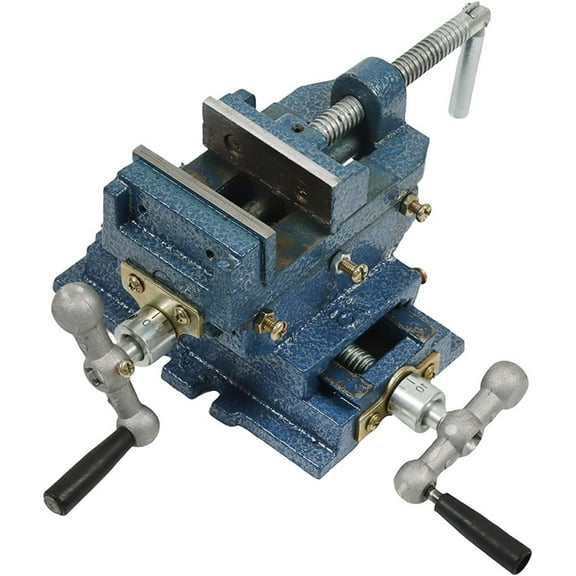 ALL-CARB 3-Inch Drill Press X-Y Compound Vise Blue Heavy Duty Benchtop Compound Cross Slide Vise Fit for Clamping Workpiece Processing