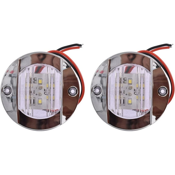 ALL-CARB 3"Marine Boat Stern Transom Lights White 6 LED Courtesy Cockpit Light X2