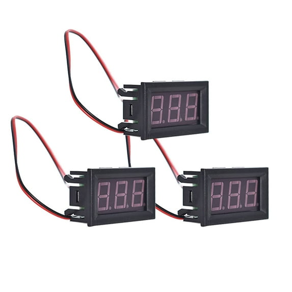 ALL-CARB 3 PCS Mini DC 0-30V LED 3-Digital Display Voltage Voltmeter Panel Calibratable