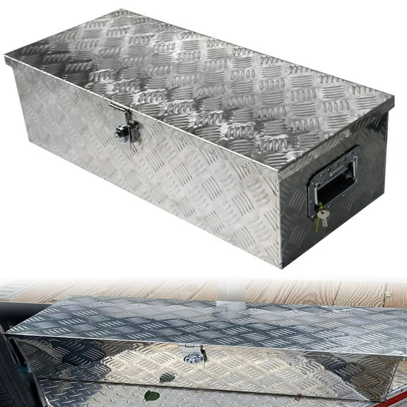 ALL-CARB 30 Inch Aluminum Tool Box with lock and key Silver Replacement for Trailer Flatbed RV Storage