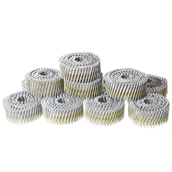 ALL-CARB 3600Pcs 15Degree Collated Wire Coil Full Round Head Siding Nails 2-1/4" x 0.092"