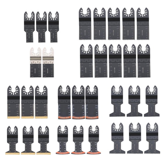 ALL-CARB 37PCS Universal Oscillating Saw Blades High Carbon Steel Oscillating Tool Blade for Wood, Metal, Plastic